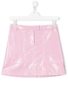 Alberta Ferretti Kids Teen Patent Effect Mini Skirt - Pink