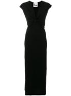 8pm Ruched Detail Long Dress - Black