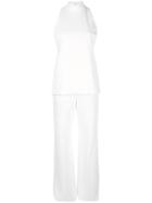 Black Halo Layered Jumpsuit - White