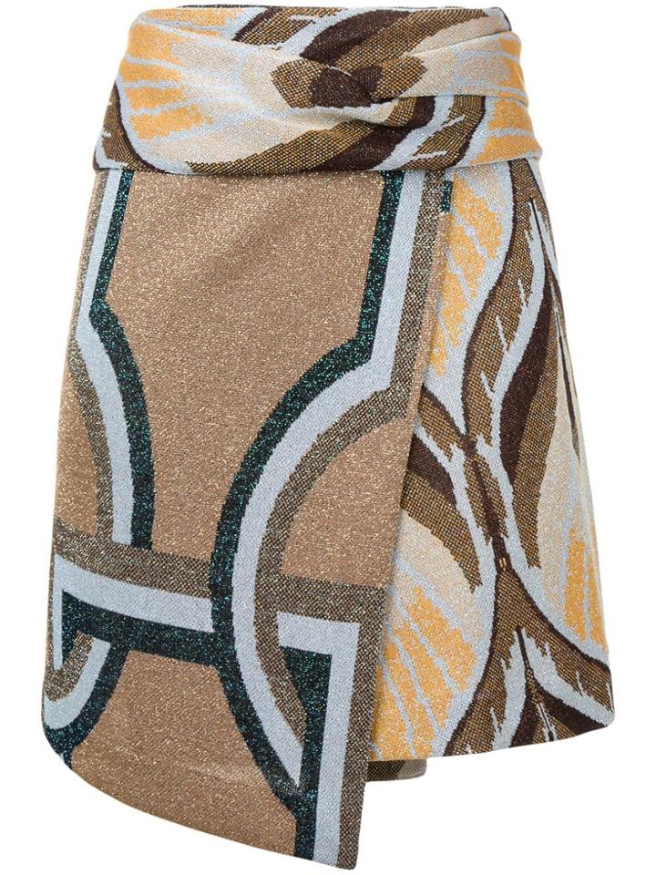 Circus Hotel Short High-waisted Skirt - Gold