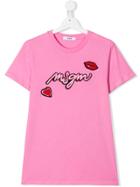 Msgm Kids Teen Patches Logo T-shirt - Pink