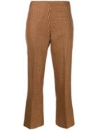 Berwich Houndstooth Cropped Trousers - Brown