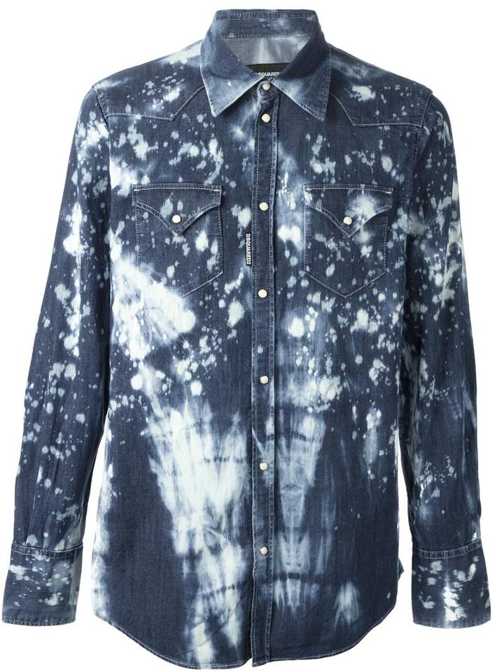 Dsquared2 Denim Shirt, Men's, Size: 52, Blue, Cotton/spandex/elastane