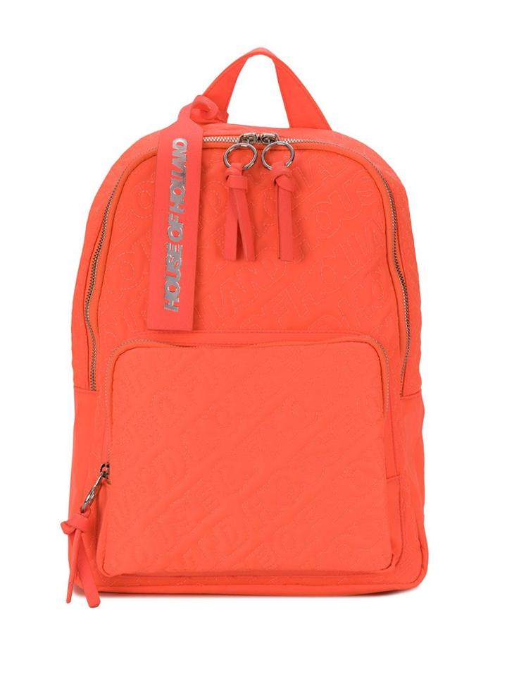 House Of Holland Logo Embroidered Backpack - Orange