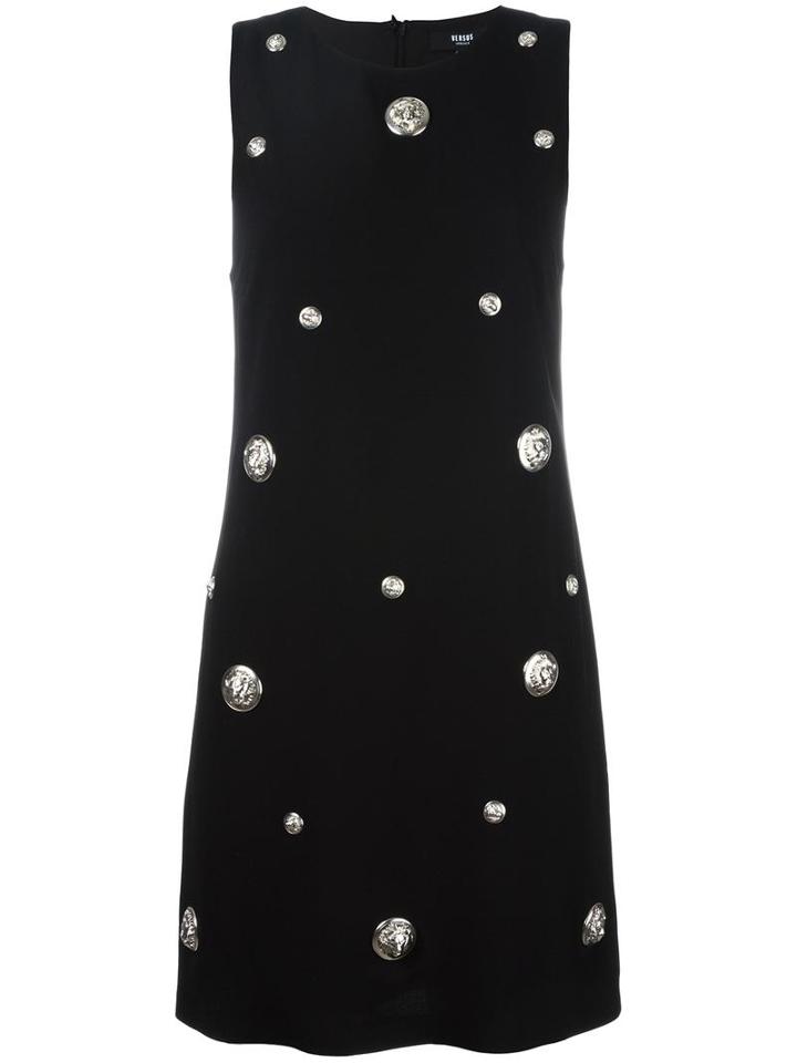 Versus Embellished Mini Dress, Women's, Size: 44, Black, Acetate/viscose/spandex/elastane