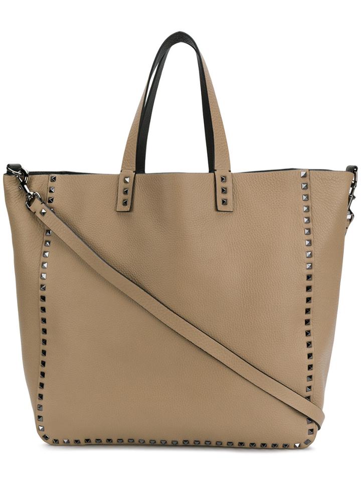 Valentino Studded Style Shoulder Bag - Nude & Neutrals
