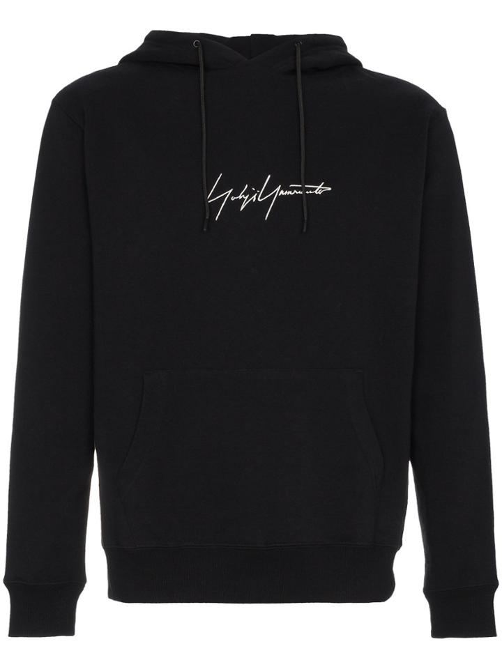 Yohji Yamamoto New Era Signature Logo Hoodie - Black
