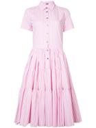 Jourden - Striped Shirt Dress - Women - Cotton - 40, Pink/purple, Cotton