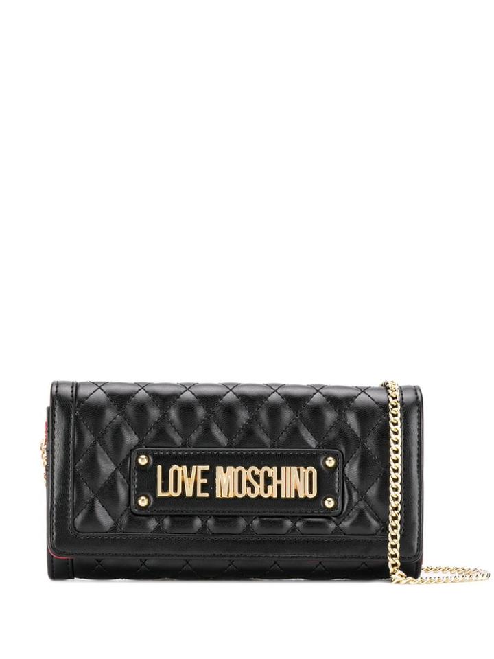 Love Moschino Logo Quilted Shoulder Bag - Black