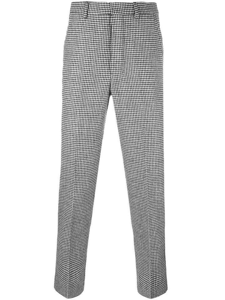 Ami Alexandre Mattiussi Houndstooth Trousers, Men's, Size: 42, Black, Polyamide/polyester/wool
