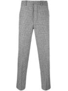 Ami Alexandre Mattiussi Houndstooth Trousers, Men's, Size: 42, Black, Polyamide/polyester/wool
