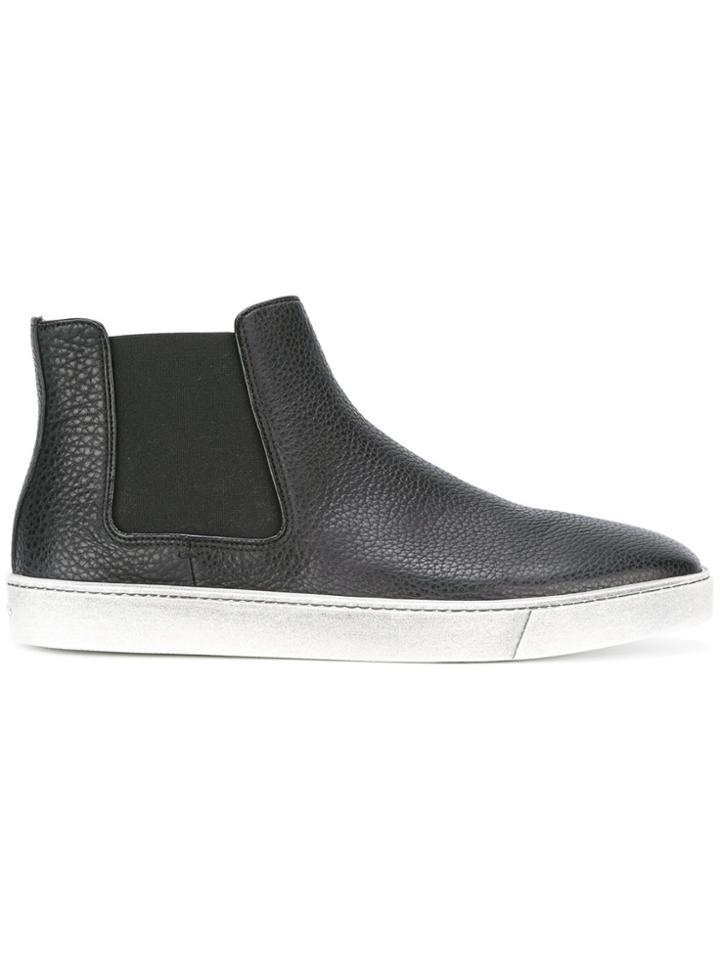 Santoni Elasticated Side Panel Boots - Black