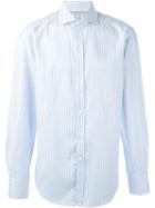 Brunello Cucinelli Striped Shirt, Men's, Size: S, Blue, Cotton