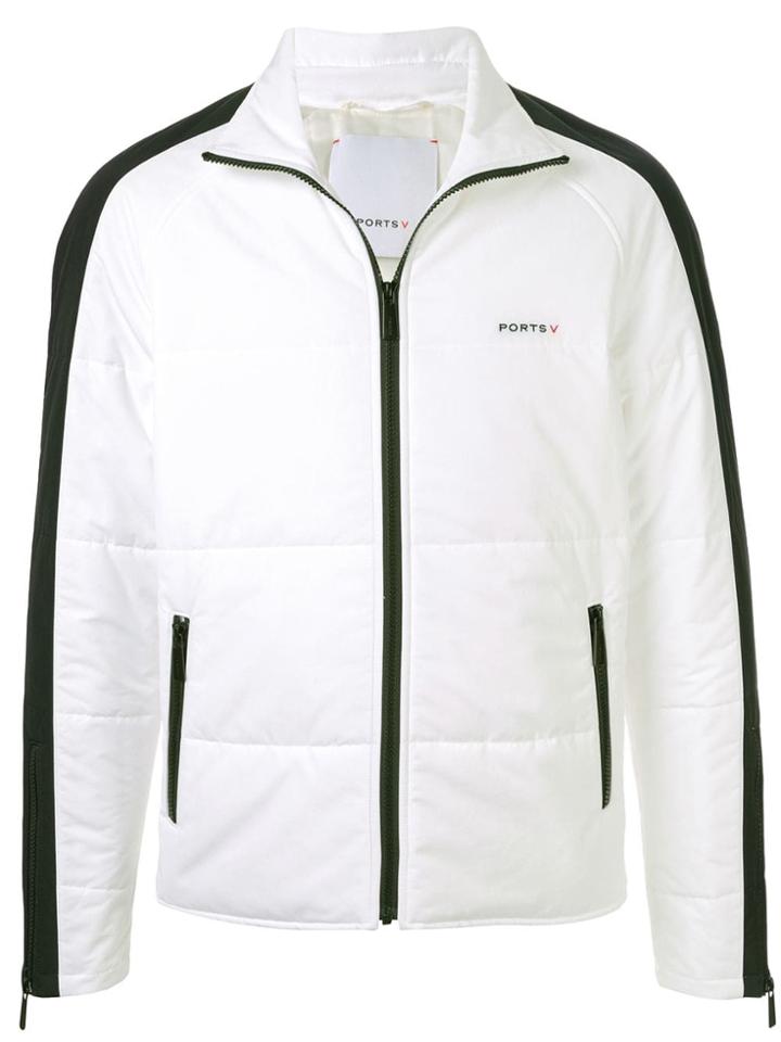 Ports V Contrast Detail Jacket - White
