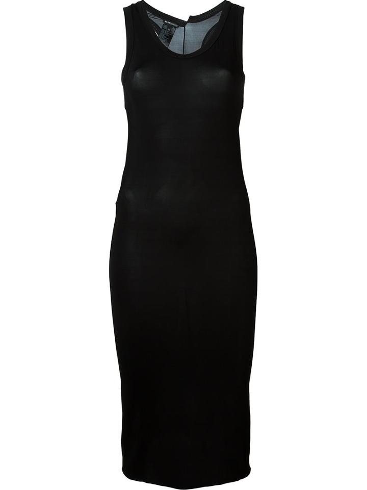 Ann Demeulemeester Fitted Midi Dress, Women's, Size: 38, Black, Bamboo/spandex/elastane
