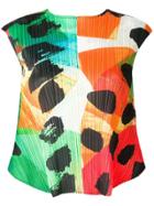 Pleats Please By Issey Miyake Colour-block Sleeveless Top - Orange
