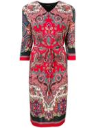 Etro Paisley Print Midi Dress - Red