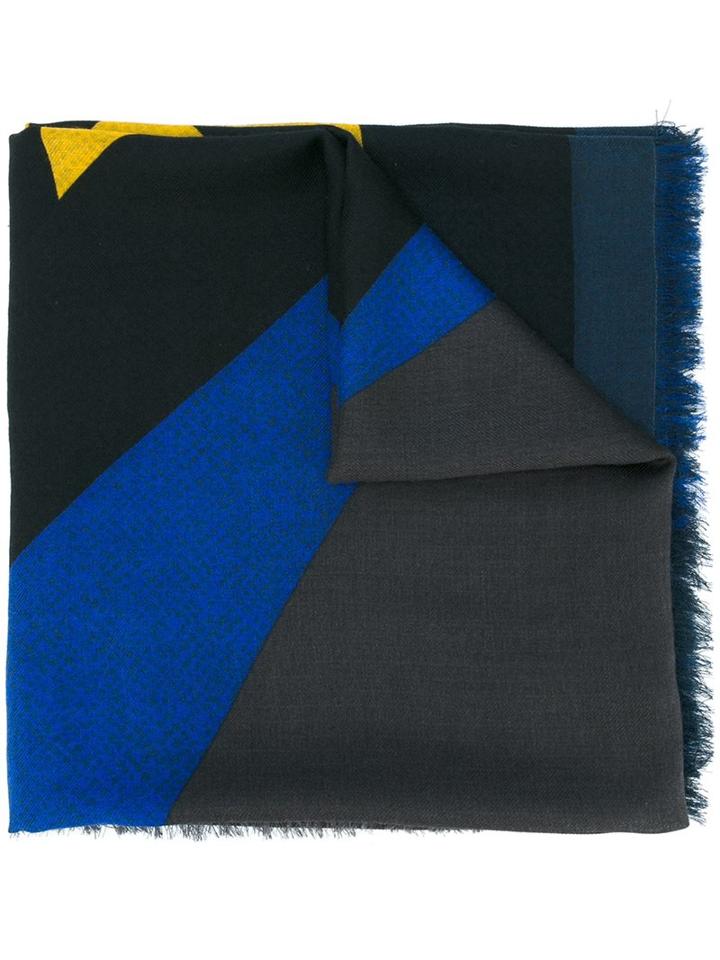 Fendi Bag Bugs Scarf, Men's, Black, Silk/wool