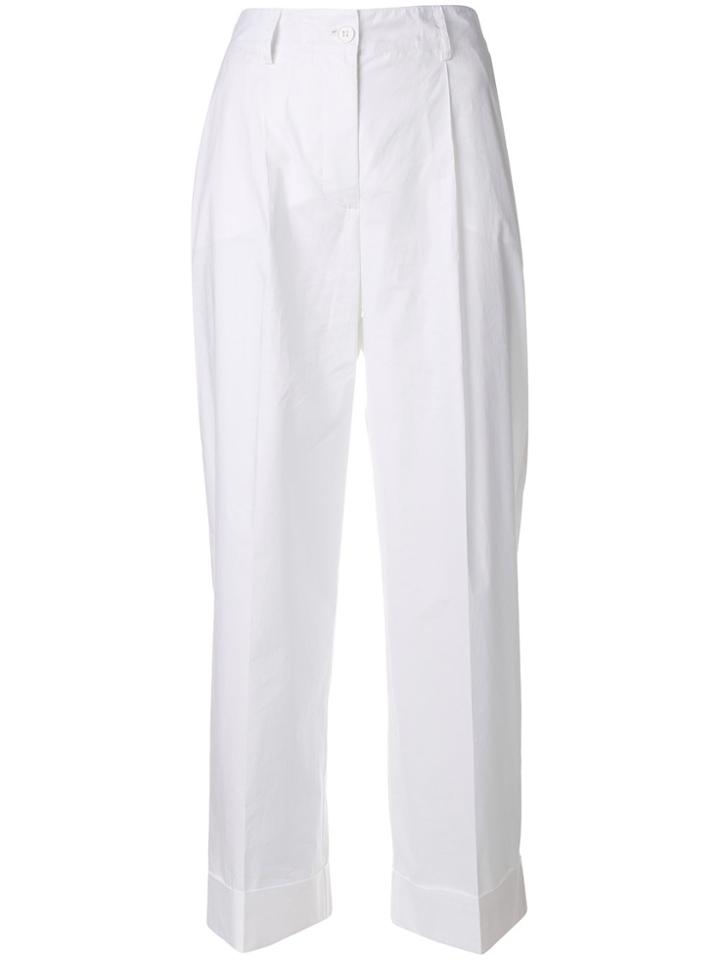 P.a.r.o.s.h. Tailored Straight Leg Trousers - White