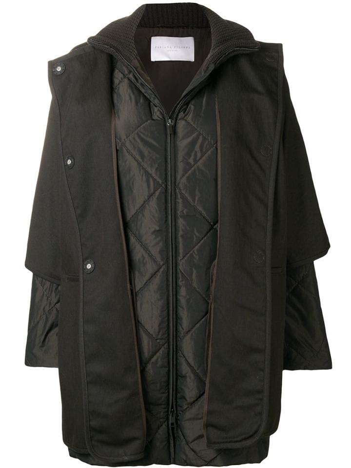 Fabiana Filippi Padded Sleeved Coat - Brown