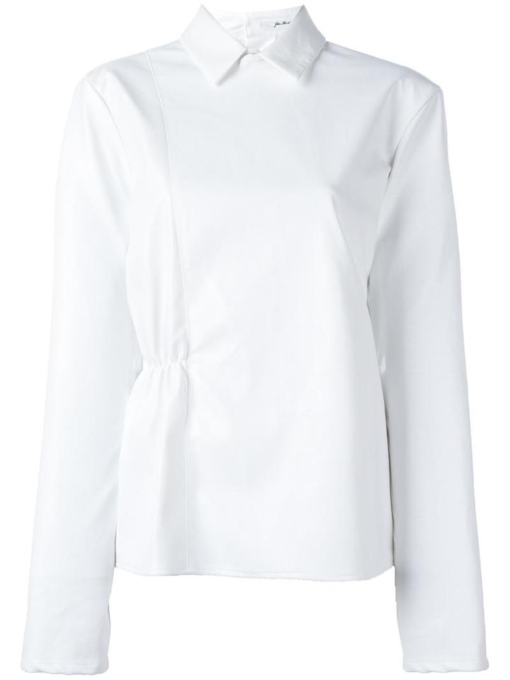 Julien David Side Fastening Shirt, Women's, Size: Medium, White, Cotton/polyurethane