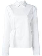 Julien David Side Fastening Shirt, Women's, Size: Medium, White, Cotton/polyurethane