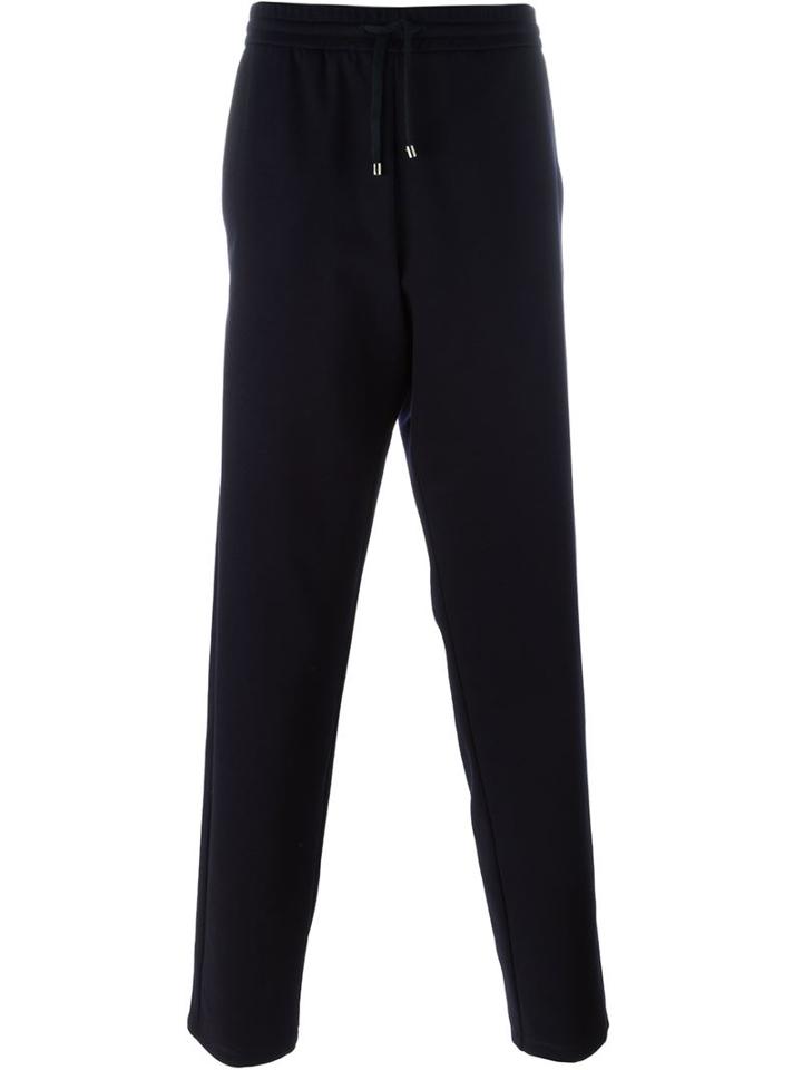 Giorgio Armani Drawstring Track Pants, Men's, Size: 52, Blue, Viscose/polyamide/spandex/elastane