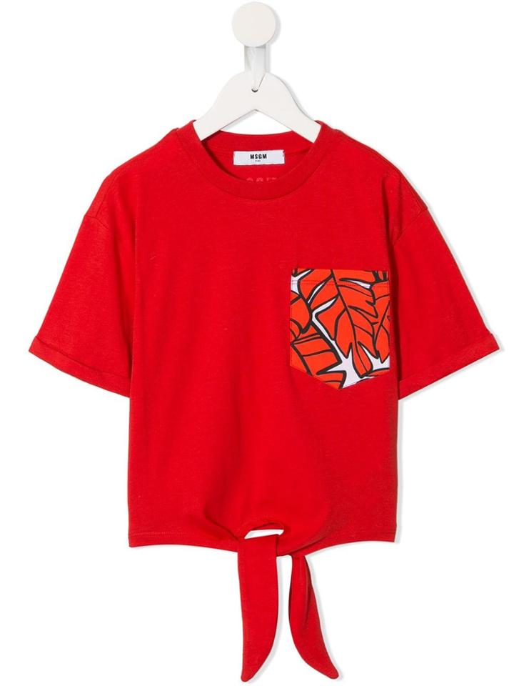 Msgm Kids Pocket T-shirt - Red