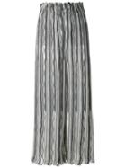 Giorgio Armani Striped Wide Leg Trousers, Women's, Size: 44, Nude/neutrals, Silk/cashmere