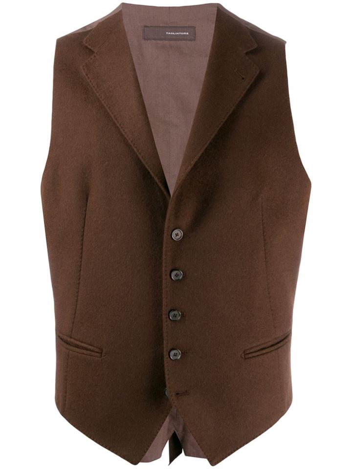 Tagliatore Dennis Fitted Waistcoat - Brown