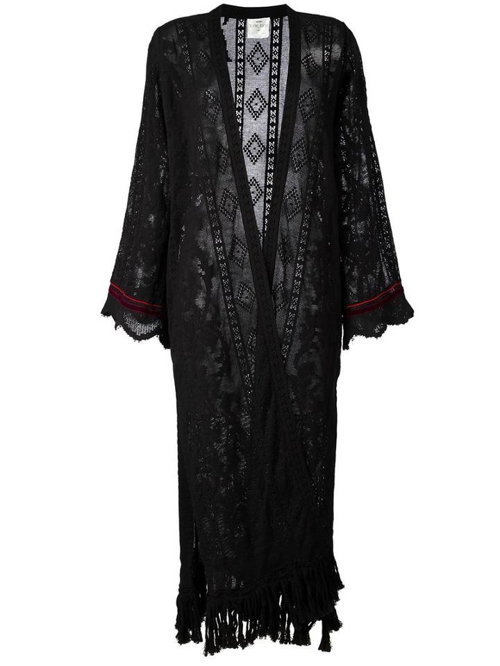 Forte Forte Long Knit Coat, Women's, Size: Ii, Black, Cotton/polyamide