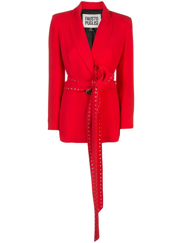Fausto Puglisi Studded-tie Blazer - Red