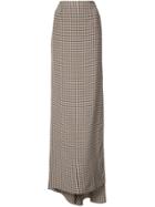 Vera Wang Checked Side Slit Skirt - Brown
