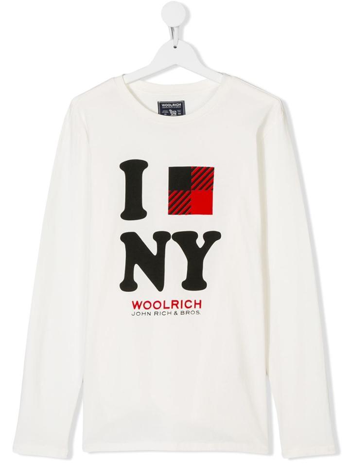 Woolrich Kids Teen Ny Printed T-shirt - White