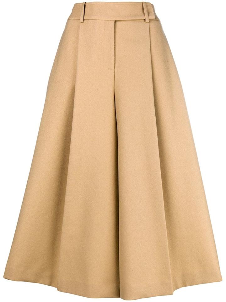Jil Sander Navy Wide Leg Cropped Trousers - Neutrals