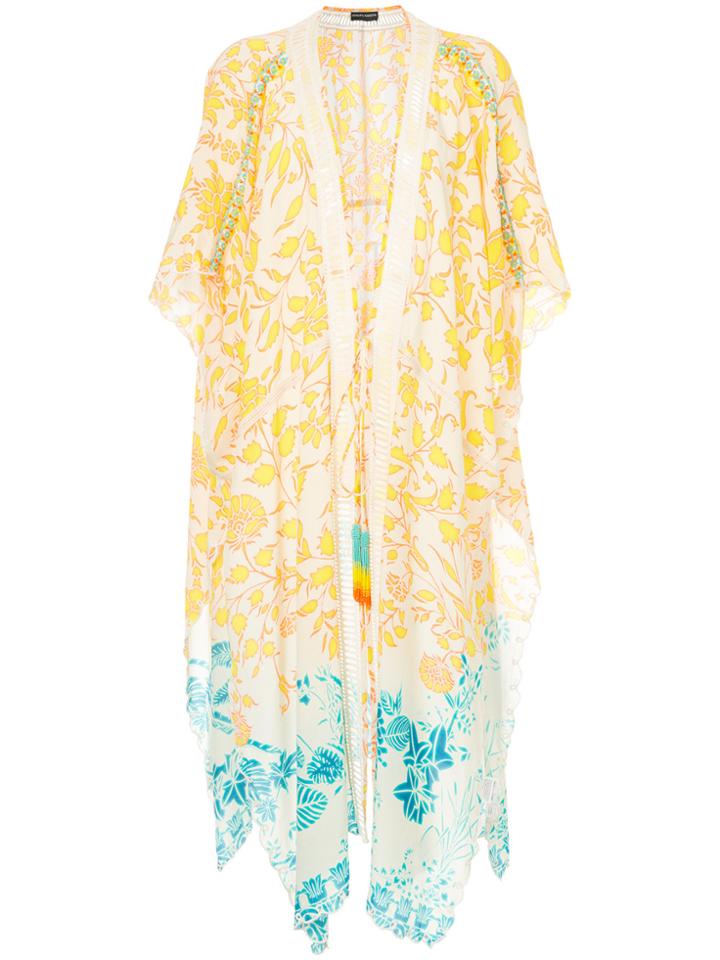 Hemant And Nandita Floral Print Cover-up - Yellow & Orange