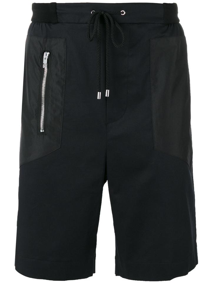 Les Hommes Urban Panelled Track Shorts, Men's, Size: 50, Black, Cotton/spandex/elastane/polyester