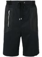 Les Hommes Urban Panelled Track Shorts, Men's, Size: 50, Black, Cotton/spandex/elastane/polyester