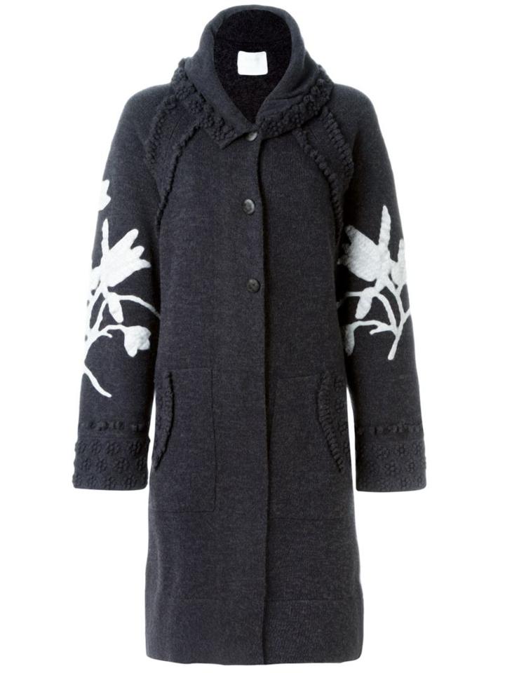 Barrie Cashmere 'foujita' Cardi-coat, Women's, Size: Medium, Grey, Cashmere