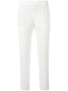 Alberto Biani Cropped Trousers, Women's, Size: 42, White, Triacetate/polyester/acetate/viscose