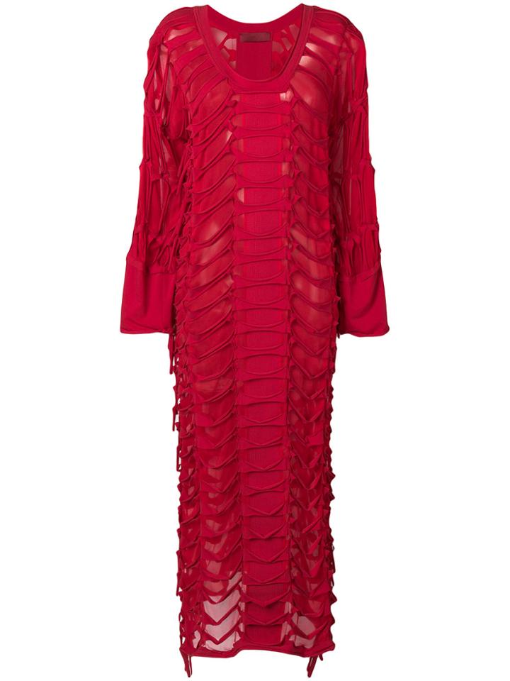 Di Liborio Side-slit Sweater Maxi Dress - Red