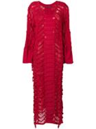 Di Liborio Side-slit Sweater Maxi Dress - Red