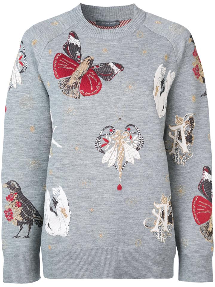 Alexander Mcqueen Gothic Fairytale Intarsia Jumper - Grey