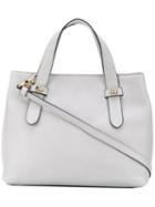 Borbonese - Double Handle Shoulder Bag - Women - Leather/polyester - One Size, Grey, Leather/polyester