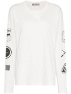 Hyein Seo Graphic Print Long-sleeve Cotton Top - White
