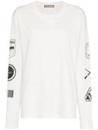 Hyein Seo Graphic Print Long-sleeve Cotton Top - White