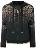 Roberto Cavalli Animalier Tie-dyed Hooded Jacket - Black