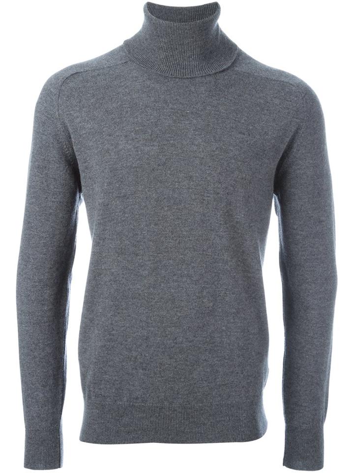 Ami Alexandre Mattiussi Classic Roll Neck Sweater, Men's, Size: Xl, Grey, Cashmere/merino