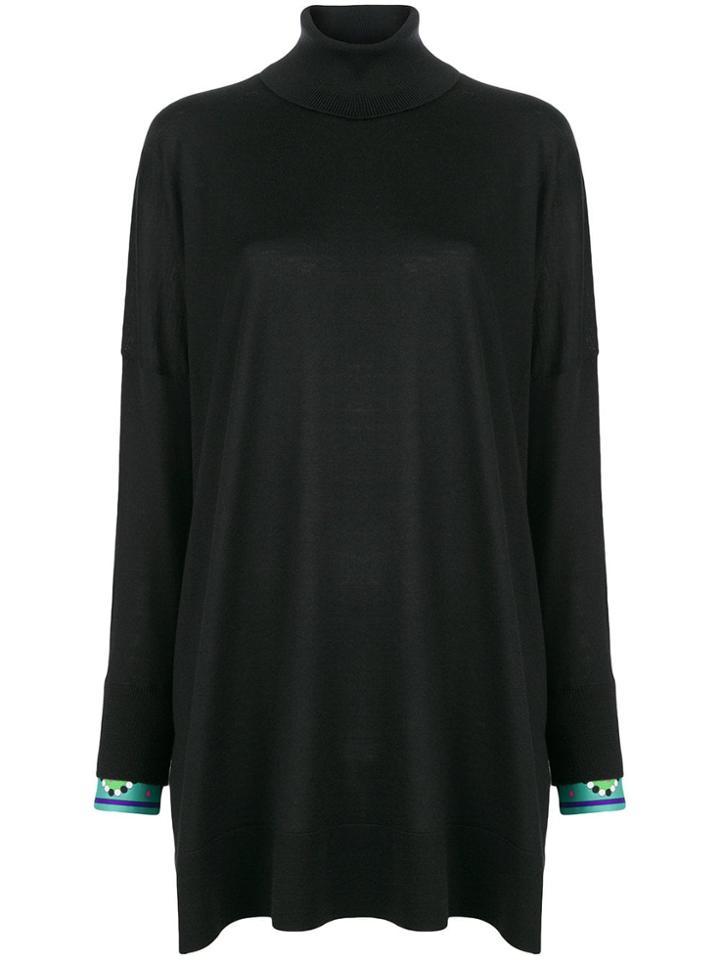 Emilio Pucci Contrast-cuff Roll Neck Sweater - Black
