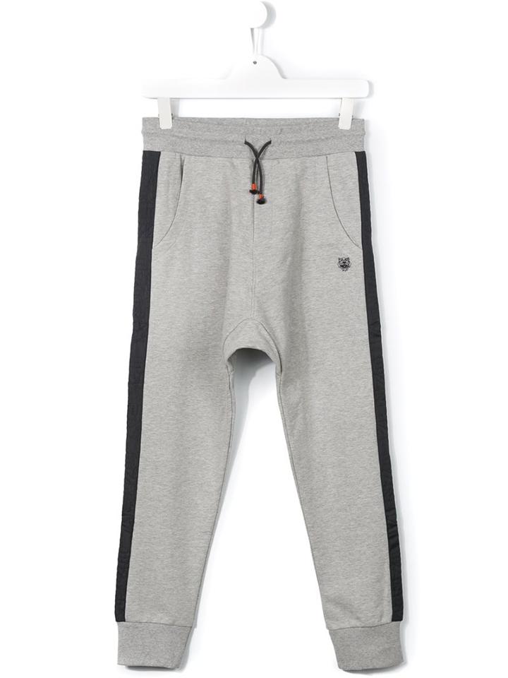 Kenzo Kids Logo Stripe Track Pants, Boy's, Size: 16 Yrs, Grey